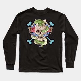 Skeleton with snake Long Sleeve T-Shirt